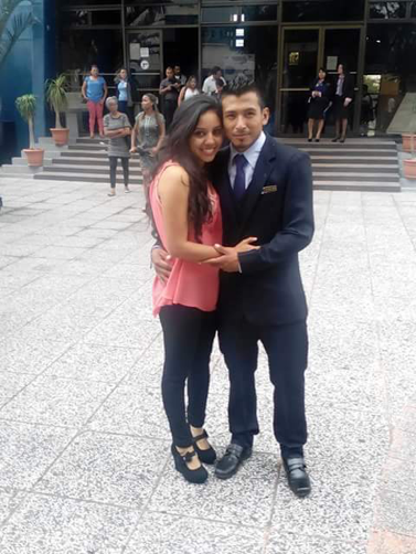 Edy at his graduation project in 2016